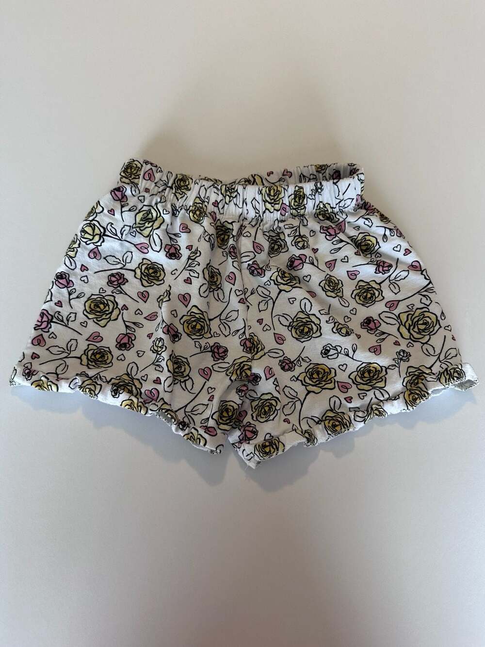 Disney Princess French Terry Shorts Size 7/8 Floral Belle Print